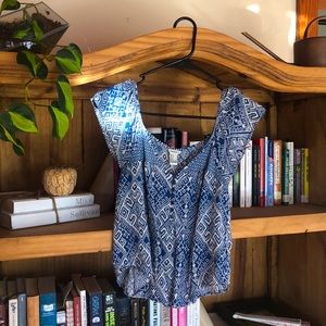 Cute blue and white crop top.